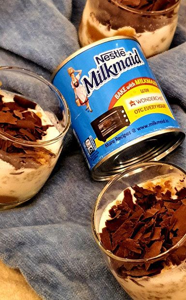 Banana toffee verrine recipe with milkmaid