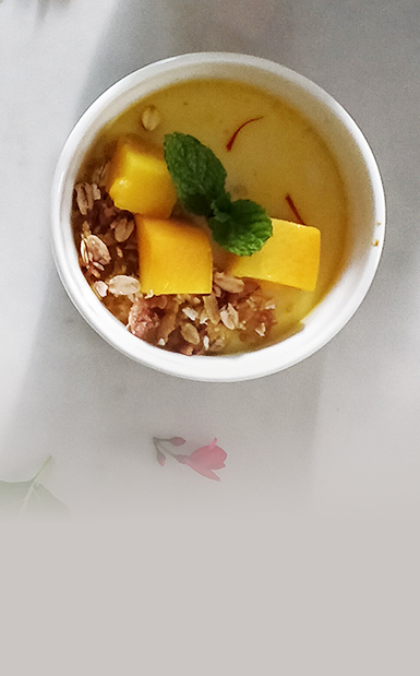 Baked Yoghurt with Fresh Mango