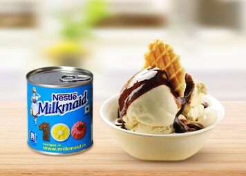 Vanilla Ice Cream With Chocolate Sauce